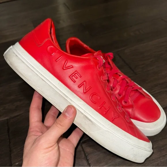 Givenchy Red Sneakers with White Soles